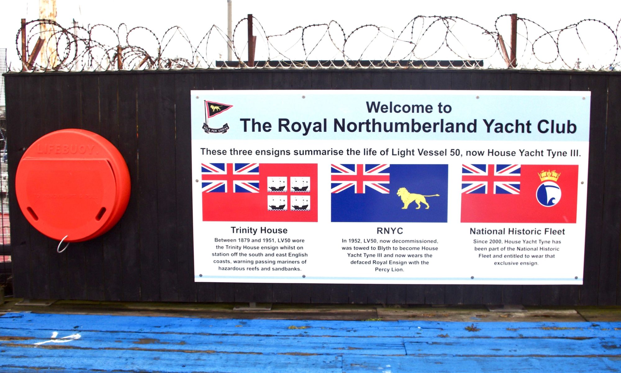 The 3 Flags banner summarising the history of LV50