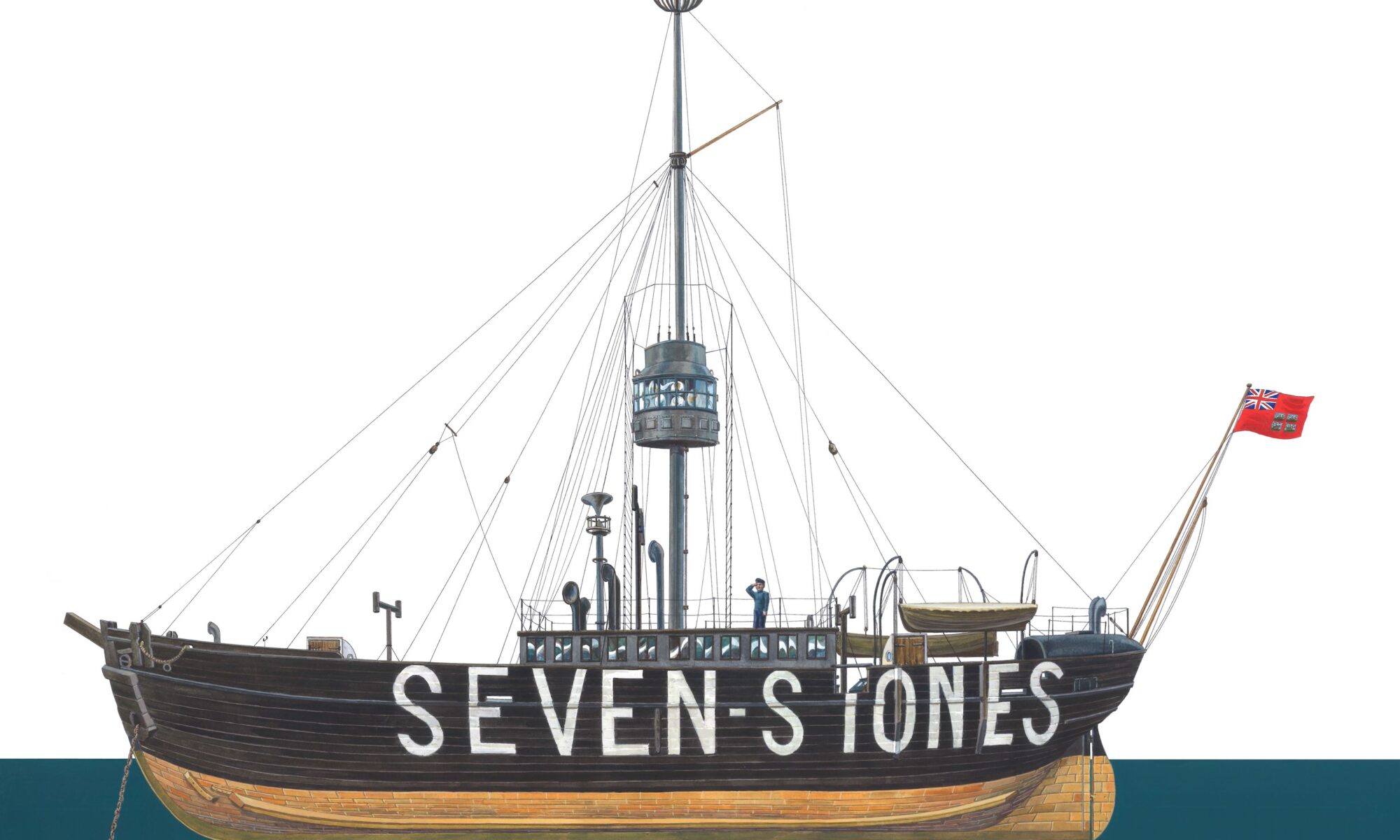 Roger Hutchin's painting of the exterior view of LV50 as she might have appeared in 1879